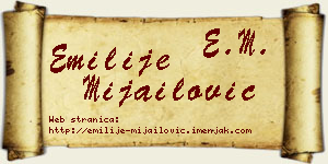 Emilije Mijailović vizit kartica
